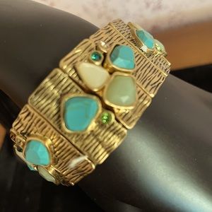 Lia Sophia turquoise & jade bracelet